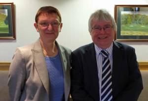 Hugh Logan Principal of Fife College with Past President Janet Lowe